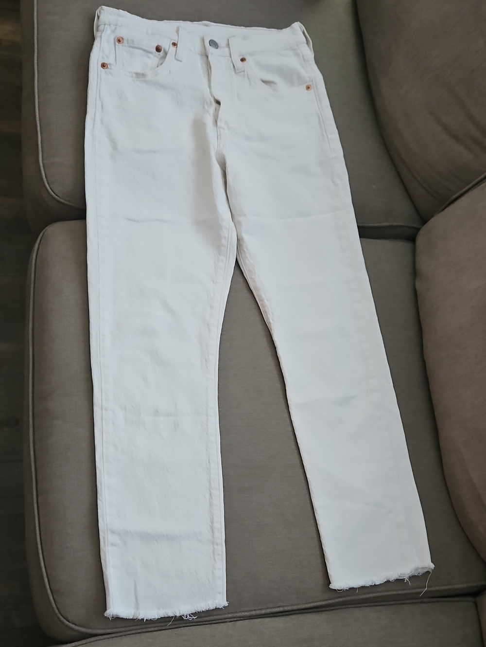 Levi's 501 White Straight-Leg Women's Jeans Size 25